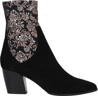 Pierre Hardy 11 Women Black Ankle boots Kidskin, Textile fibers