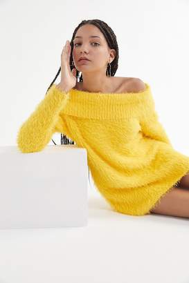 Urban Outfitters Fuzzy Off-The-Shoulder Sweater Dress