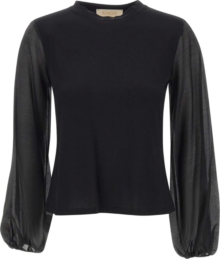 Kaos Balloon-Sleeve Cotton Blouse