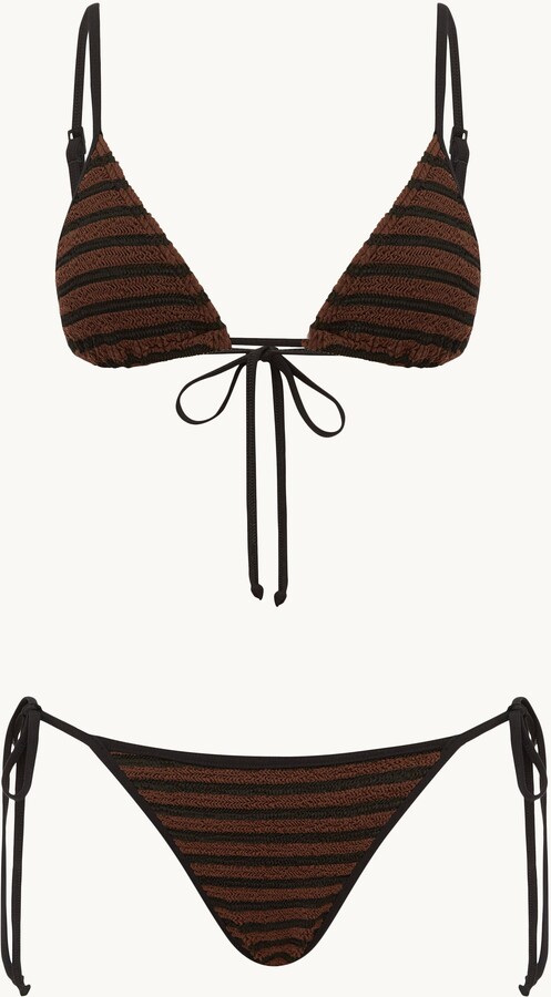 Bondeye Bond-eye Luana Triangle Top Carob/black Dot Stripe