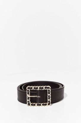Nasty Gal Womens Chain-ges Like the Weather Faux Leather Belt - Black - One Size