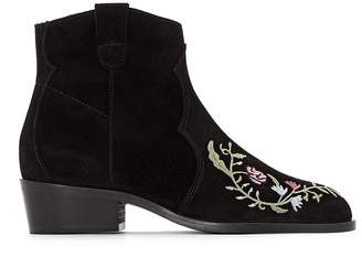 La Redoute Collections Embroidered Leather Ankle Boots