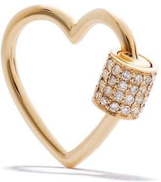 As 29 18k Yellow Gold Diamond Heart Carabiner