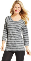 Thumbnail for your product : Style&Co. Sport Three-Quarter-Sleeve Striped Pullover