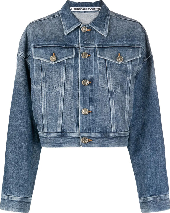 Alexander Wang Bonded-Seam Denim Trucker Jacket