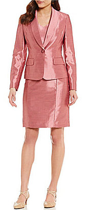 Albert Nipon Textured Shimmer Dress Suit