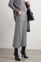 Thumbnail for your product : Max Mara Erice Cropped Prince Of Wales Checked Wool Wide-leg Pants - Dark gray
