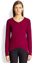 Thumbnail for your product : St. John Multi-Textured Knit V-Neck Sweater