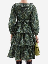 Thumbnail for your product : Batsheva X Laura Ashley Welsh Floral-print Cotton Dress - Green Multi