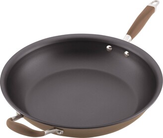 Anolon x SearTech Aluminum Nonstick Frying Pan with Helper Handle, 12-Inch, Super Dark Gray