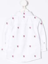 Thumbnail for your product : Tommy Hilfiger Junior logo embroidered button down shirt