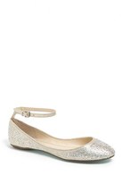 Thumbnail for your product : Betsey Johnson 'Joy' Ankle Strap Crystal Embellished Flat