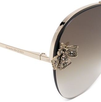 Alexander McQueen Sunglasses Butterfly Jewelled pilot-frame sunglasses