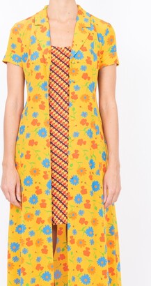 Lhd Marlin Dress, Sunny Floral And Brown Gingham Yellow
