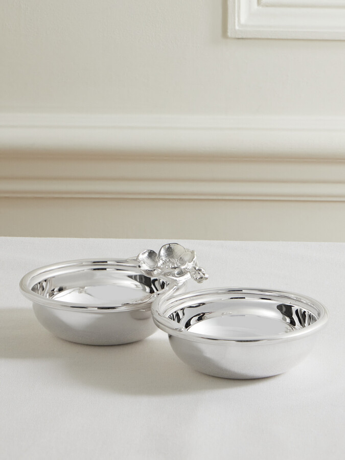 Christofle Anemone-belle Époque Set Of Two Silver-plated Serving Dishes - One size