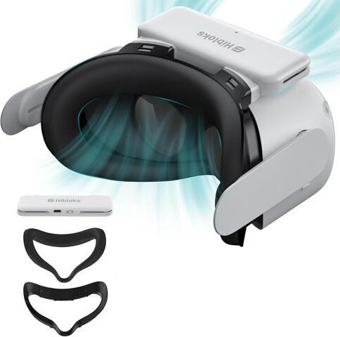 RUOCLRIS Hibloks Quest 2 Fan Cooling Mask for Meta/Oculus Quest 2 Accessories, Circulated Ventilation Eliminates Glasses Fogging (Soft Lycra Cotton Mask)