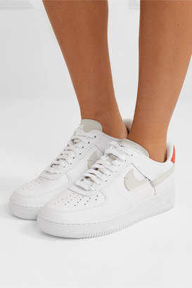 Nike Air Force 1 Lx Suede-trimmed Leather Sneakers - White