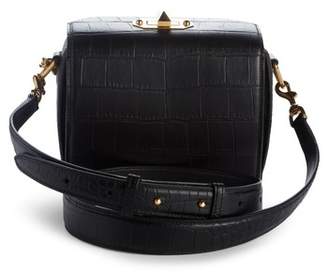 Alexander McQueen Box Bag 19 Croc Embossed Leather Bag