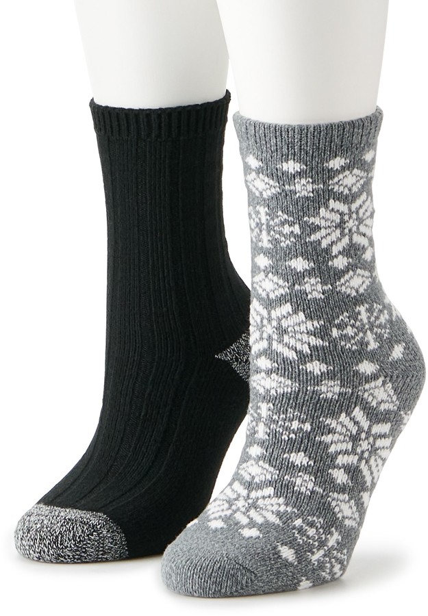 Cuddl Duds Snowflake Fair Isle Boot Socks 2Pack ShopStyle