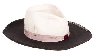 Nick Fouquet Fur Felt-Trimmed Straw Hat