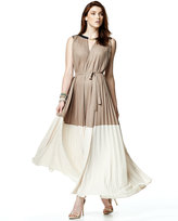 Thumbnail for your product : BCBGMAXAZRIA Colorblock Plisse Maxi Dress, Khaki Combo