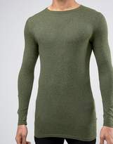 Thumbnail for your product : ASOS Longline Crew Neck Jumper In Muscle Fit