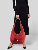 Thumbnail for your product : Halston Embossed Leather Hobo