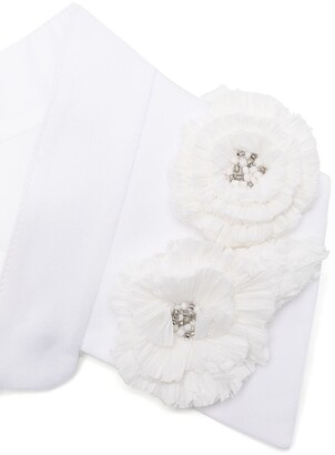 Dice Kayek Floral-Appliqué Cotton Collar