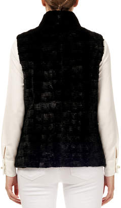 Gorski Zip-Front Grooved Mink Sections Fur Vest