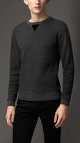 Thumbnail for your product : Burberry Velvet Detail Wool Cotton Sweatshirt