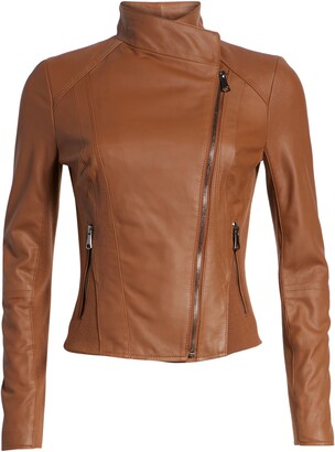 Andrew Marc Felix Stand Collar Leather Jacket