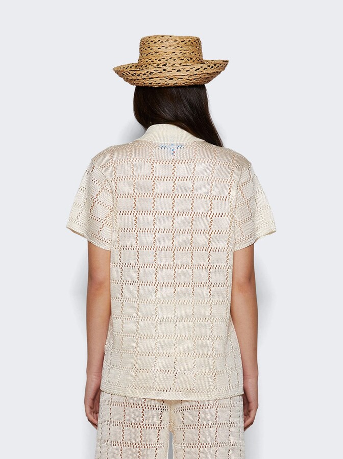 Calle Del Mar Short Sleeve Patchwork Shirt Natural