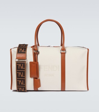 Fendi Logo duffel bag with leather trims