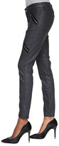 Thumbnail for your product : 7 For All Mankind Coated Double-Zip Moto Jeans, Black