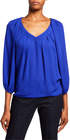 diane von furstenberg cahil pleated balloonsleeve top