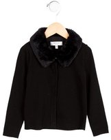Thumbnail for your product : Milly Minis Girls' Faux-Fur Trimmed Knit Cardigan