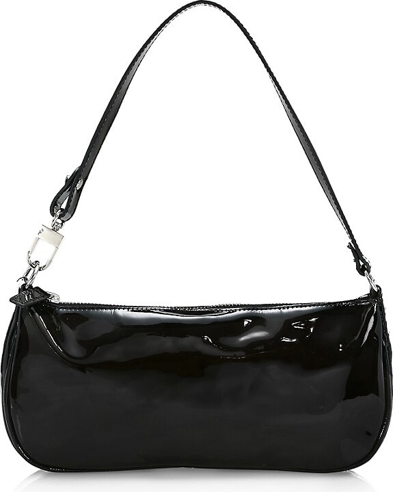 BY FAR Rachel Patent-leather Shoulder Bag - Black - ShopStyle