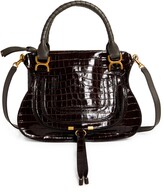 Thumbnail for your product : Chloé Medium Marcie Croc-Embossed Leather Top Handle Bag