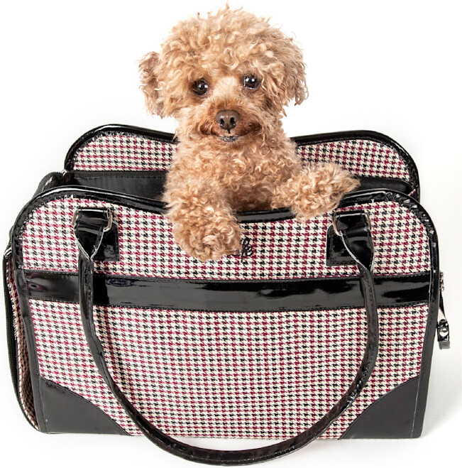 Pet Life Red Exquisite' Handbag Fashion Pet Carrier, 14.6" L X 6.7" W X 10.6" H