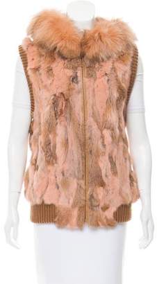 Jocelyn Hooded Fur Vest w/ Tags