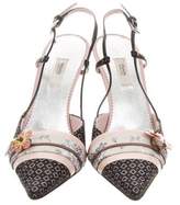 Thumbnail for your product : Prada Patterned Slingback Pumps