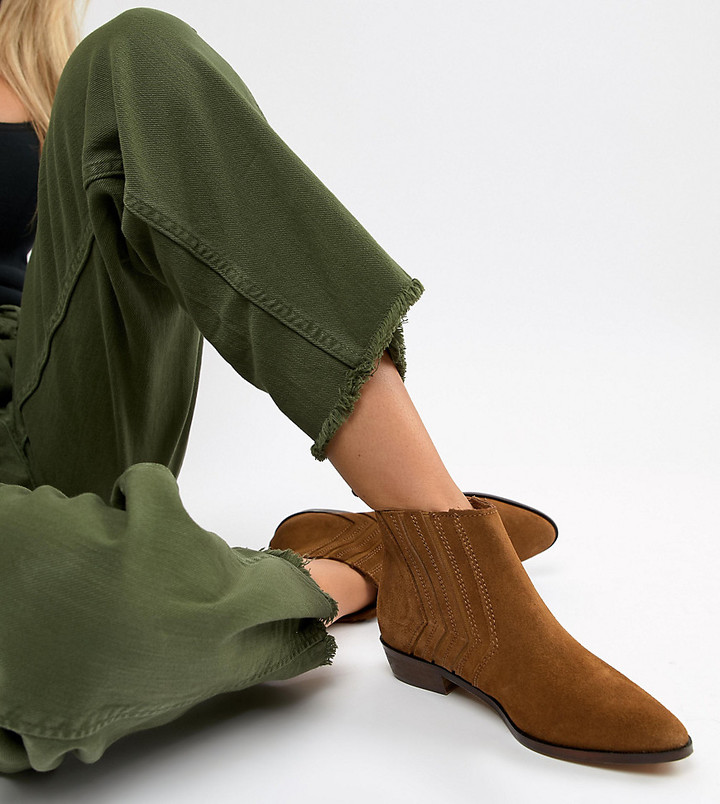Stradivarius suede ankle boot ShopStyle