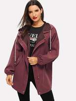 Thumbnail for your product : Shein Letter Print Raglan Sleeve Jacket