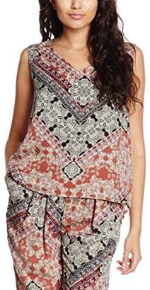 Vero Moda Women's VMNEWMAKER LACE TANK TOP GE Vest, Multicoloured (Henna), (Manufacturer size: Large)