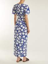 Thumbnail for your product : Rebecca De Ravenel Zaza Tie Front Button Down Dress - Womens - Blue Multi