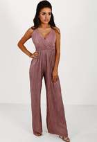 Thumbnail for your product : Pink Boutique The Good Life Rose Pink Pleated Wide Leg Jumpsuit