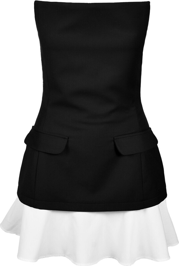 Ioana Ciolacu Black / White Mixed Corset Dress