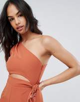 Thumbnail for your product : ASOS One Shoulder Jumpsuit With Knot Detail