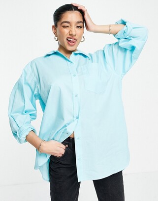 New Look long sleeve shirt in turqouise