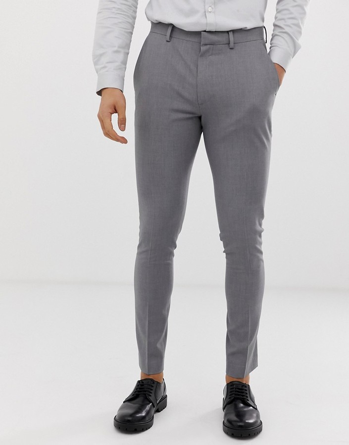 Asos Design Mens Skinny Smart Pants Asos Design Grey Skinny Chinos